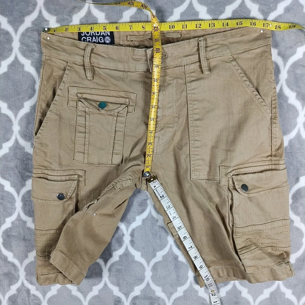 Jordan Craig Cargo Shorts Men Size 32 Tan Cairo Urban Utility Safari Tactical